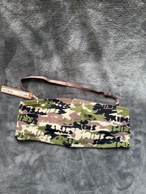 Skims Swim | Skims Signature Swim Bandeau Bikini Top Logo Camo Print